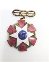 Antique ODD FELLOWS 25 Years Membership Medal