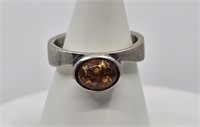 Metalsmith, Sterling Silver Amber Ring