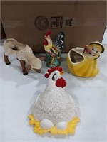 Planters-Sheep, girl, Rooster with chips,