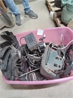 Miscellaneous lot Of cables and tractor parts.