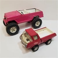 Pink Tonka Jeep - Red Tonka Cab over Pickup Truck