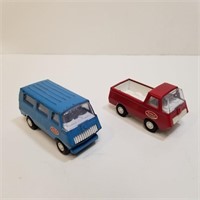 Tonka Blue Van #55360 - Red Cab over Pickup Truck