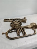 Miscellaneous lot musical instrument wall decor