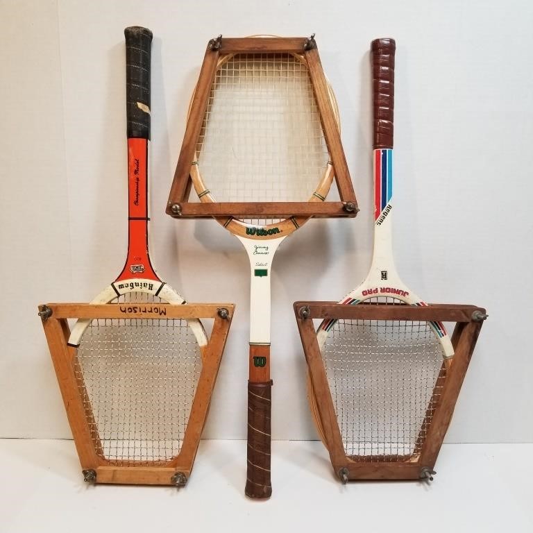 Vintage Tennis Rackets with Head Presses