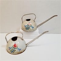 Two Ohio Art Tin Watering Cans - Vintage