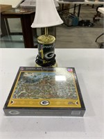 Green Bay packers puzzle and lamp