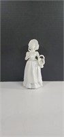 Vintage Unpainted Porcelain Bisque Flower Girl