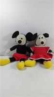 Handmade crocheted Mickey and Minnie Mouse