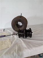 Two rubber tires and two hubs with bareings