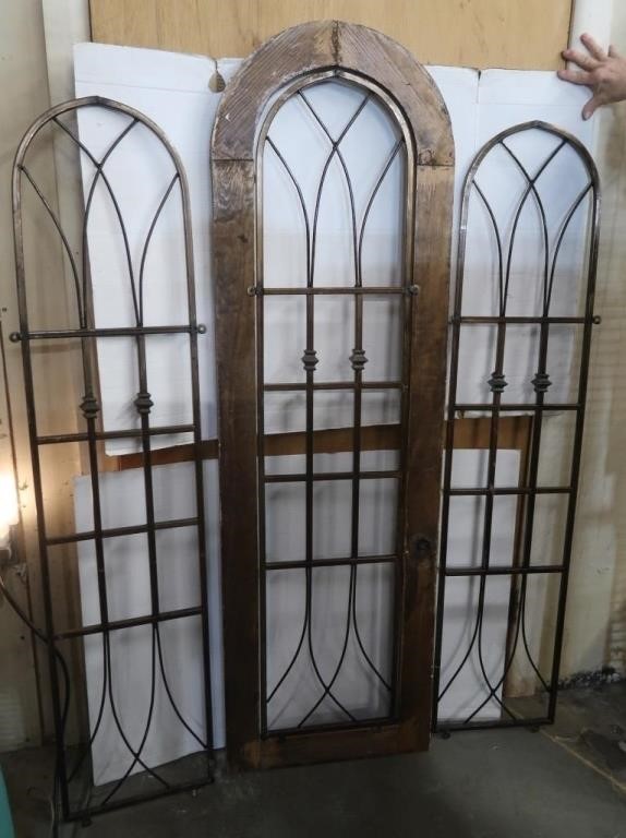 Arched Window Frame 19x60 & 2 Matching Metal