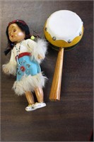 Collection of Native American Doll & Drum