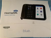 Clear Caption Blue Phone