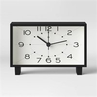 6 Rectangle Mantel Clock Black - Threshold
