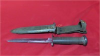 Vtg DIX Fighting Knife w/ USMC Sheath 6 1/2" Blade