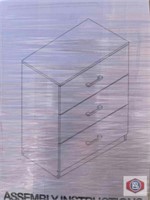 New (7 pcs) Wooden 3 Drawer Dresser, Chest of