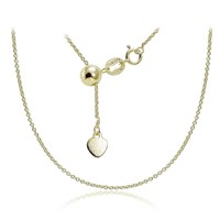 14k Gold over Sterling  Adjustable Chain Necklace