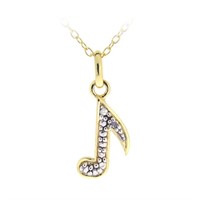 18k Gold Plated Natual Diamond Musical Necklace