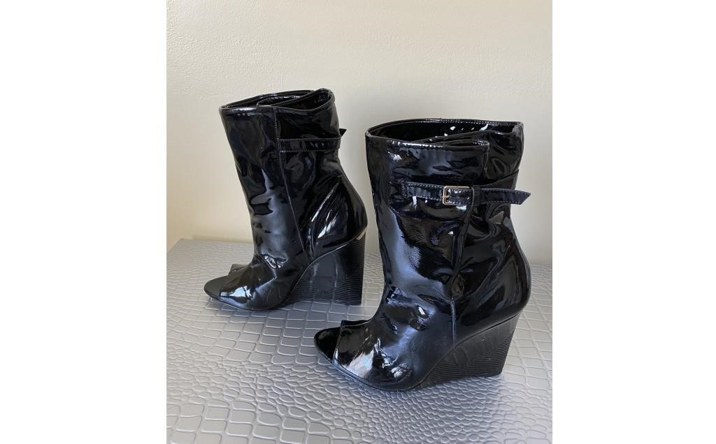 Burberry  Buckle Ankle Boots BLACK Leather