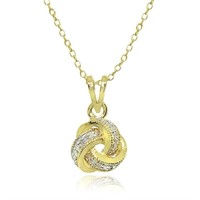 Natural Diamond 14K Gold Plated Sterling Necklace