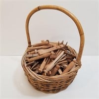 Basket with Pinch & Old Style Peg Clothespins