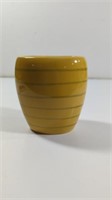 Vintage Yellow Green Stripes Ceramic Planter