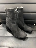 Black Velvet Heel Boots - Size 6 1/2
