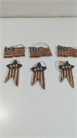 Wooden Primitive American Ornaments