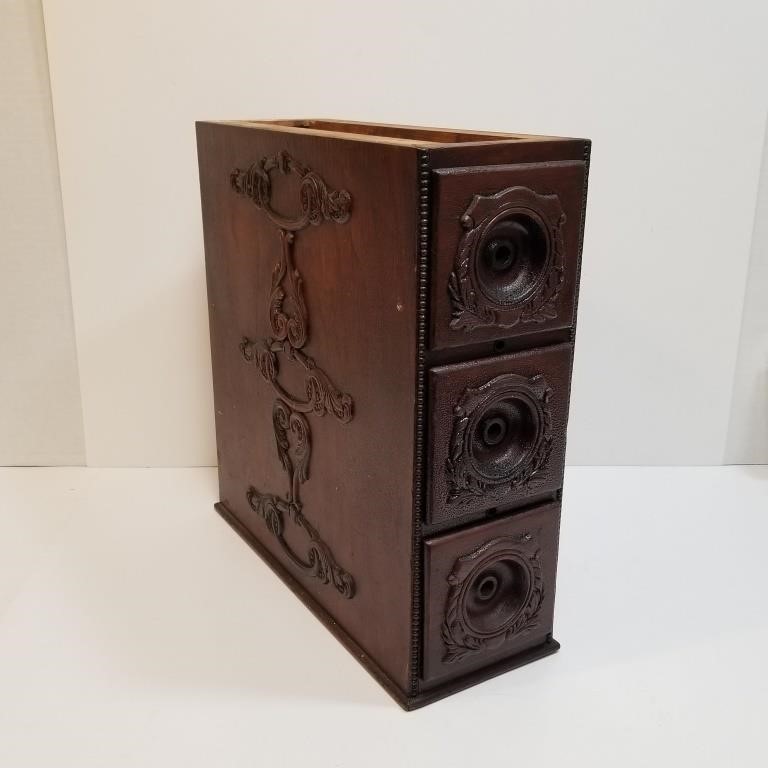 Treadle Machine Wood Cabinet 3 Drawer Stack