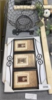 Picture frame, and metal bowl