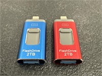 New (lot of two) 2TB memory usb flash drives