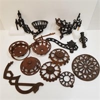 Cast Iron Oil Lamp Wall Hangers - Bowls  & Pieces