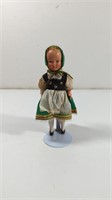 Vintage German Girl Plastic Doll With Stand