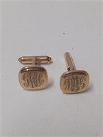Marked Krementz Goldtone Cufflinks w/ Engraving-