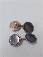 Marked Dampson Rolled Gold Plate Cuff Links- 4.8g