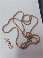 Goldtone Necklace and Goldtone Charms Lot