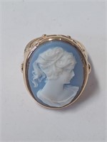 Marked 18K GE Cameo Style Ring- 9.8g
