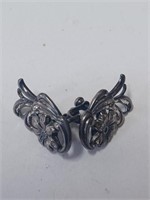Marked Sterling Screwback Earrings- 6.2g