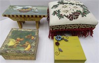 2 Mini Stools & 2 Decorative Boxes