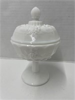 Westmoreland Milk Glass Pedestal Dish with Lid