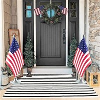 Striped Outdoor Rug Runner Doormat32' x 5', Boho B