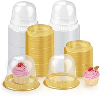60 Pack 4inch Gold Single Cupcake Boxes with Lid P