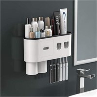 E.JAN1ST Toothbrush Holder Wall Mounted with 2 Au