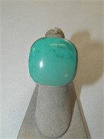 Onyx Turquoise & Sterling Ring Size 5 1/2