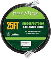 25 Ft Lighted Outdoor Extension Cord - 10/3 SJTW H