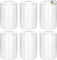 6 Pack Clear Glass Shades Replacement,5.51in Heigh