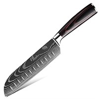 7"Santoku Knife, 4cr13 Stainless steel, Pakkawoods