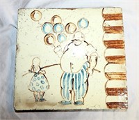 Antique Faience, Grueby? Hand Painted 6" Tile