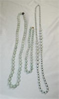 Jadeite Jade Necklaces Clasps Marked 14k & 925