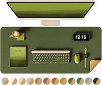 YSAGi Double-Sided Desk Pad, 31.5"x15.7"Leather