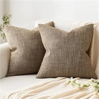 MIULEE Pack of 2 Decorative Linen Burlap Pillow Co